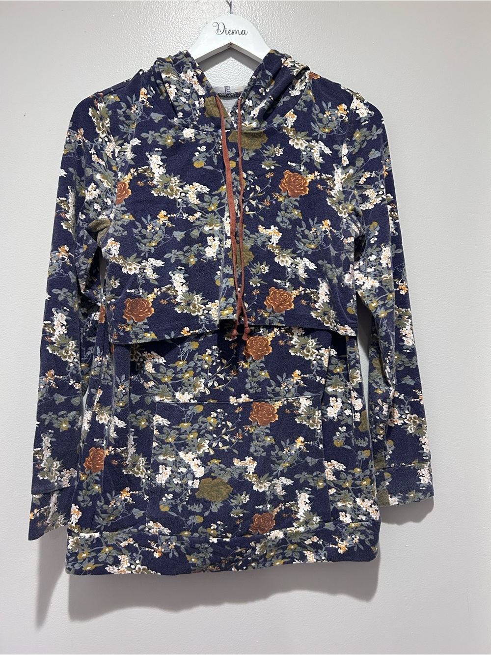 Latched Mama Vintage Floral Cloyd Hoodie in Navy, Rust & Olive